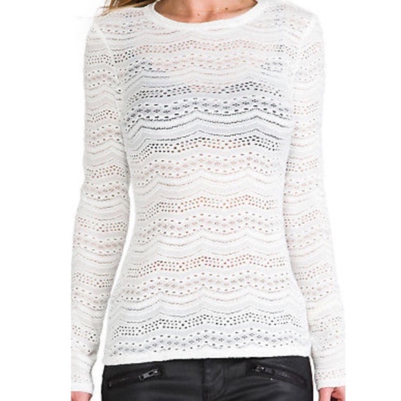 BCBGMAXAZRIA Fae Long Sleeve Off White Top - Picture 5 of 7